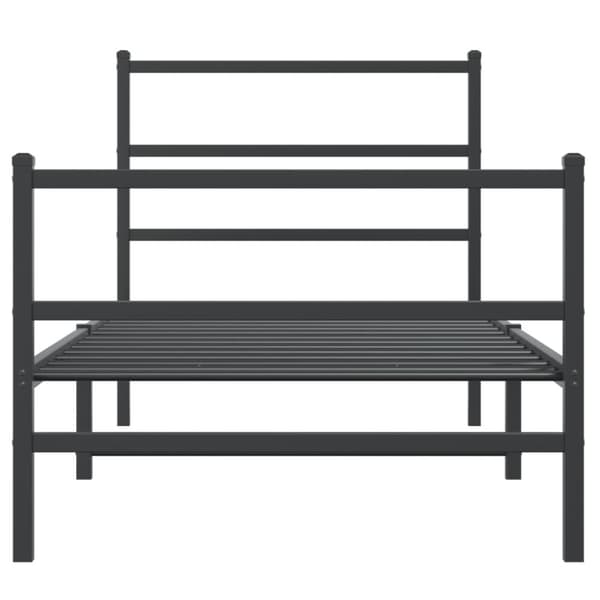 The Living Store sengeramme med sengegavl og fodgærde 90x200 cm metal sort - Senge & sengeramme