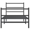 Miniatyrbillede 6 af 11: The Living Store sengeramme med sengegavl og fodgærde 90x200 cm metal sort -  Senge & sengeramme