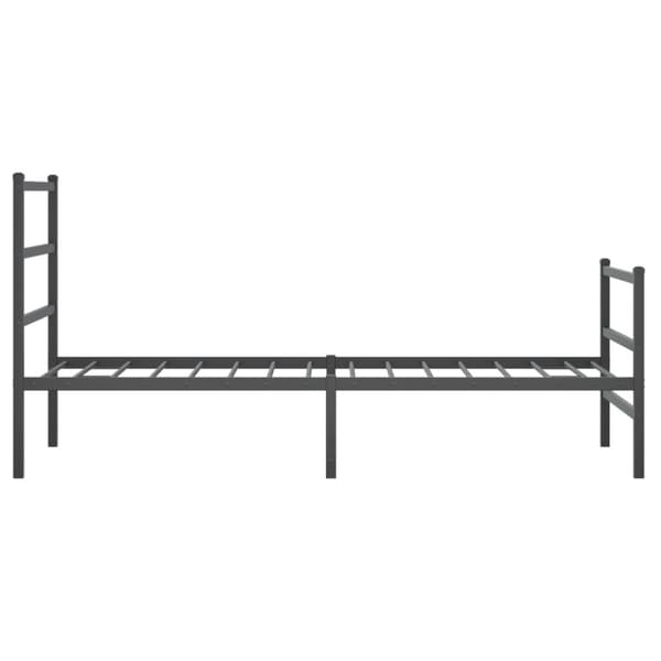The Living Store sengeramme med sengegavl og fodgærde 90x200 cm metal sort - Senge & sengeramme