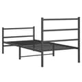 Miniatyrbillede 8 af 11: The Living Store sengeramme med sengegavl og fodgærde 90x200 cm metal sort -  Senge & sengeramme