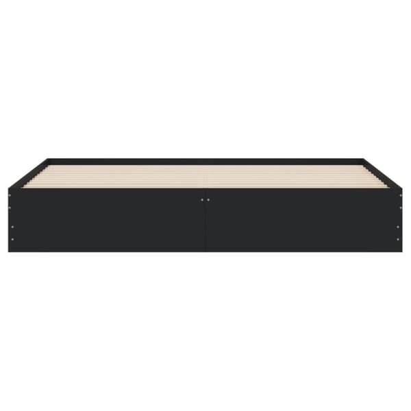 The Living Store sengeramme med skuffer 200x200 cm konstrueret træ sort - Senge & sengeramme