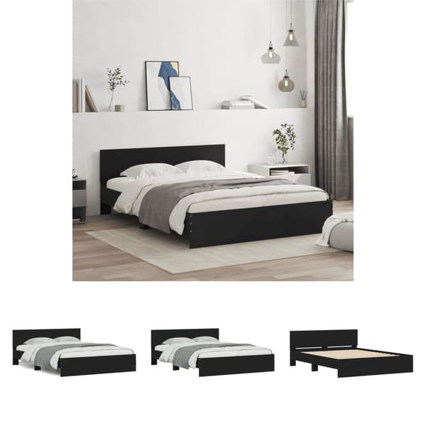 The Living Store sengeramme med sengegavl 140x190 cm sort -  Senge & sengeramme