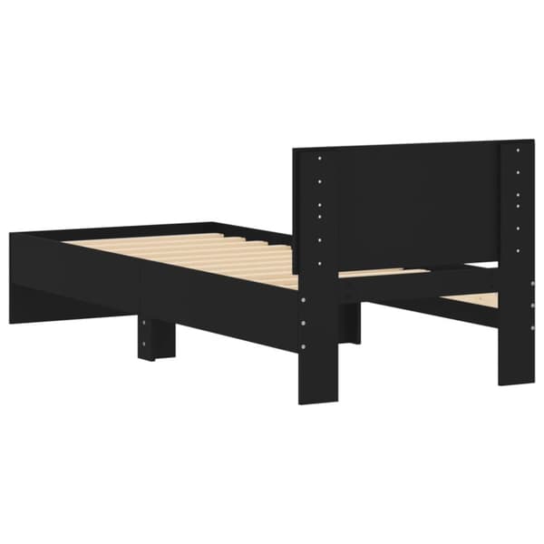 The Living Store sengeramme med sengegavl 90x190 cm konstrueret træ sort -  Senge & sengeramme