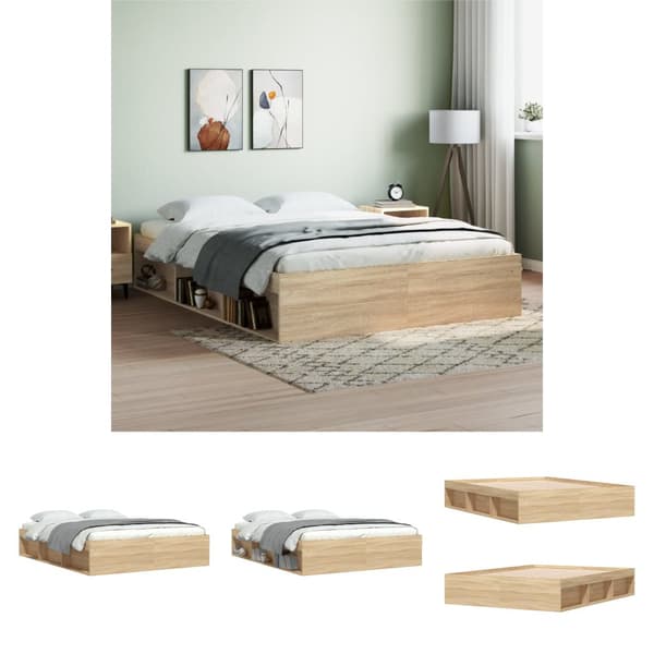 The Living Store sengeramme 140x190 cm sonoma-eg - Senge & sengeramme