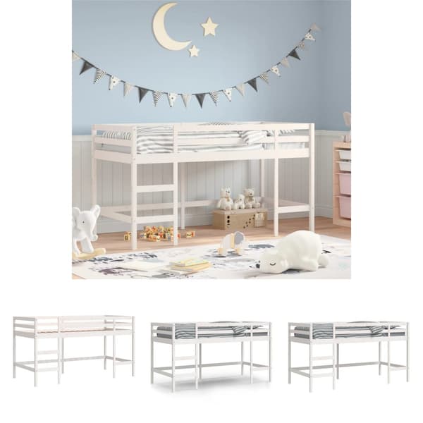 The Living Store Loftsäng med stege 90x190 cm massiv furu -  Sängar & sängramar