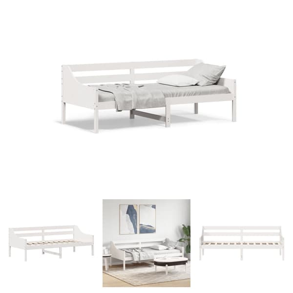 The Living Store daybed 80x200 cm massivt fyrretræ hvid - Senge & sengeramme