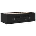 Miniatyrbillede 3 af 11: The Living Store daybed med skuffer 100x200 cm konstrueret træ sort -  Senge & sengeramme