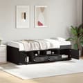 Miniatyrbillede 4 af 11: The Living Store daybed med skuffer 100x200 cm konstrueret træ sort -  Senge & sengeramme