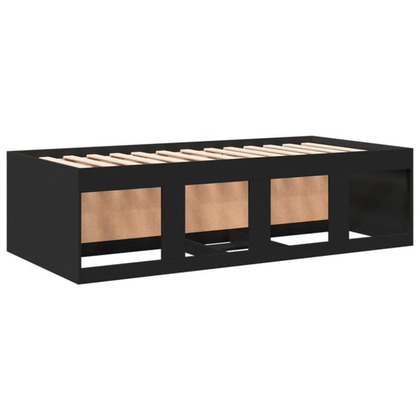 The Living Store daybed med skuffer 100x200 cm konstrueret træ sort -  Senge & sengeramme