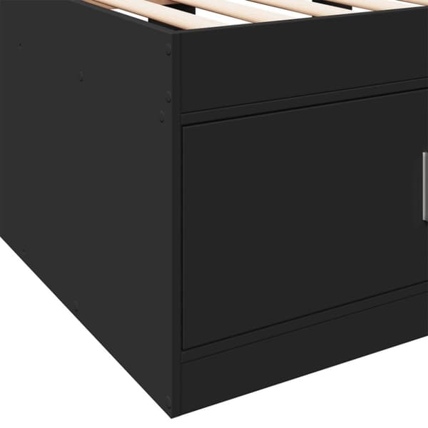 The Living Store daybed med skuffer 100x200 cm konstrueret træ sort - Senge & sengeramme