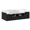 Miniatyrbillede 2 af 11: The Living Store daybed med skuffer 100x200 cm konstrueret træ sort -  Senge & sengeramme