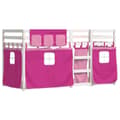 Miniatyrbild 3 av 11: The Living Store Loftsäng med rutschkana rosa 80x200 cm massiv furu -  Sängar & sängramar