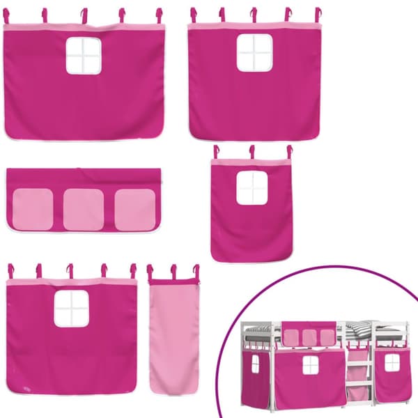 The Living Store Loftsäng med rutschkana rosa 80x200 cm massiv furu -  Sängar & sängramar