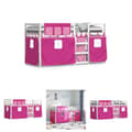 Miniatyrbild 1 av 11: The Living Store Loftsäng med rutschkana rosa 80x200 cm massiv furu -  Sängar & sängramar