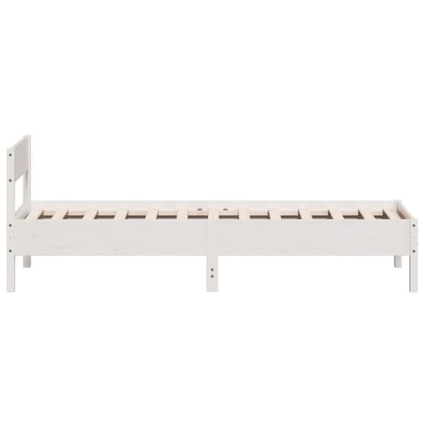 The Living Store sengeramme med sengegavl 90x200 cm massivt fyrretræ hvid - Senge & sengeramme