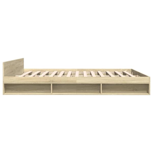 The Living Store sengeramme med skuffer 200x200 cm konstrueret træ sonoma-eg -  Senge & sengeramme