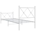 Miniatyrbillede 7 af 9: The Living Store sengeramme med sengegavl og fodgærde 80x200 cm metal hvid -  Senge & sengeramme