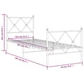 Miniatyrbillede 9 af 9: The Living Store sengeramme med sengegavl og fodgærde 80x200 cm metal hvid -  Senge & sengeramme