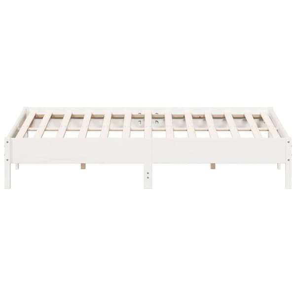 The Living Store sengeramme 180x200 cm massivt fyrretræ hvid -  Senge & sengeramme