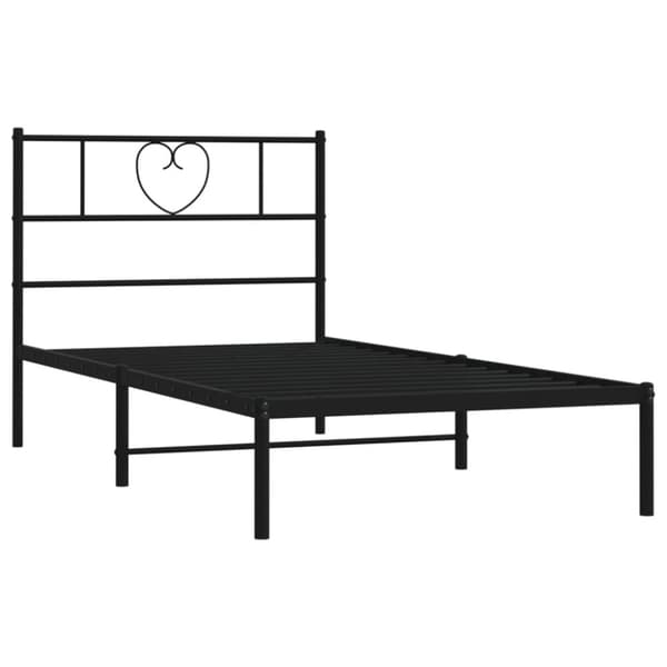 The Living Store sengeramme med sengegavl 90x190 cm metal sort -  Senge & sengeramme