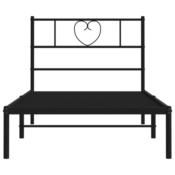 The Living Store sengeramme med sengegavl 90x190 cm metal sort -  Senge & sengeramme