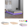 Miniatyrbillede 1 af 11: The Living Store sengeramme med LED-lys 100x200 cm massivt træ -  Senge & sengeramme