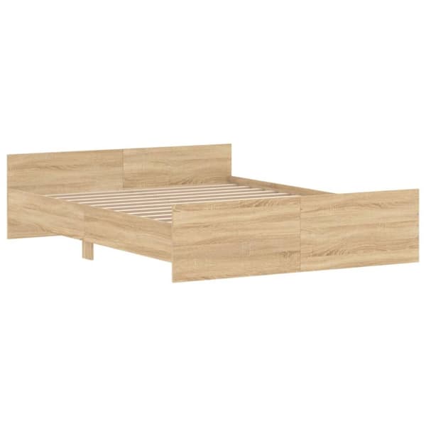 The Living Store sengeramme med sengegavl og fodgærde 150x200 cm sonoma-eg -  Senge & sengeramme