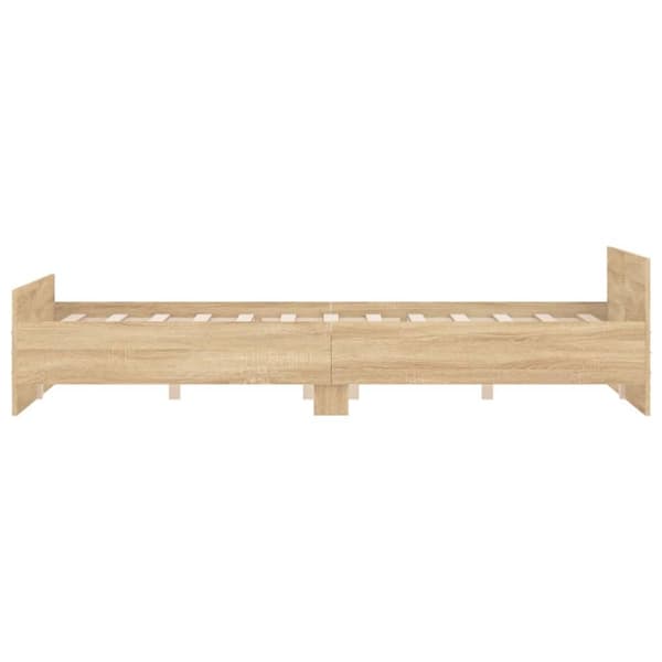The Living Store sengeramme med sengegavl og fodgærde 150x200 cm sonoma-eg -  Senge & sengeramme