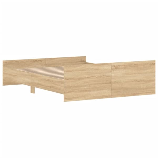 The Living Store sengeramme med sengegavl og fodgærde 150x200 cm sonoma-eg -  Senge & sengeramme
