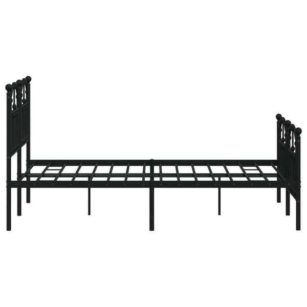 The Living Store sengeramme med sengegavl og fodgærde 120x200 cm metal sort -  Senge & sengeramme