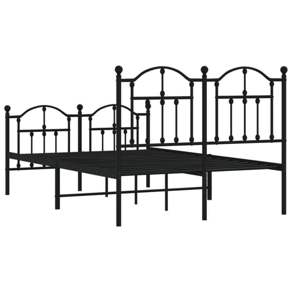 The Living Store sengeramme med sengegavl og fodgærde 120x200 cm metal sort -  Senge & sengeramme