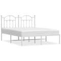 Miniatyrbillede 3 af 10: The Living Store sengeramme med sengegavl 140x190 cm metal hvid -  Senge & sengeramme