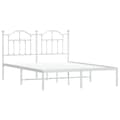 Miniatyrbillede 5 af 10: The Living Store sengeramme med sengegavl 140x190 cm metal hvid -  Senge & sengeramme