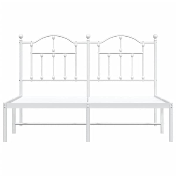 The Living Store sengeramme med sengegavl 140x190 cm metal hvid - Senge & sengeramme