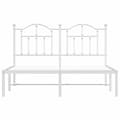 Miniatyrbillede 6 af 10: The Living Store sengeramme med sengegavl 140x190 cm metal hvid -  Senge & sengeramme