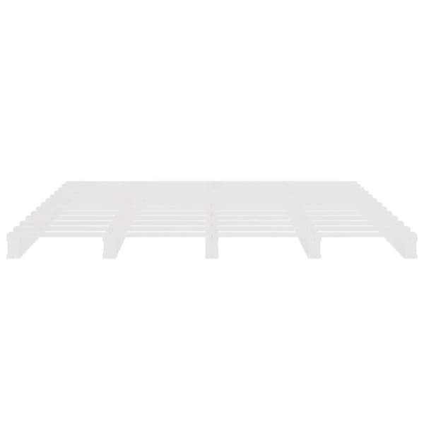 The Living Store palleseng 180x200 cm Super King massivt fyrretræ hvid - Senge & sengeramme