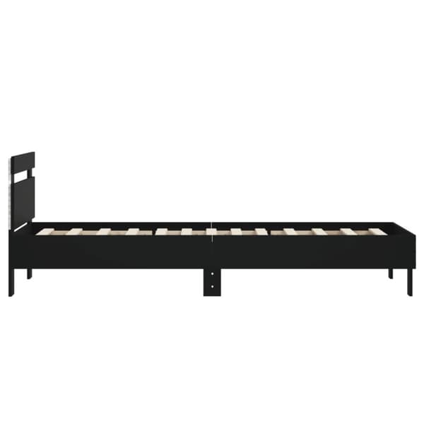 The Living Store sengeramme med sengegavl og LED-lys 90x190 cm sort -  Senge & sengeramme