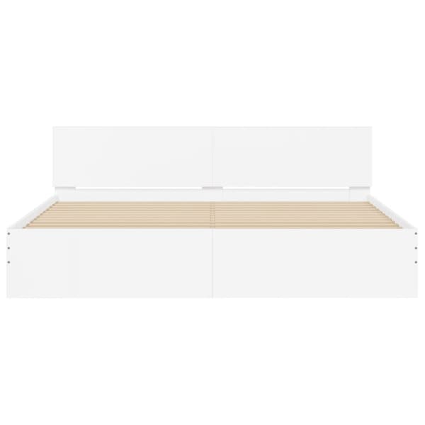 The Living Store sengeramme med sengegavl 200x200 cm hvid -  Senge & sengeramme