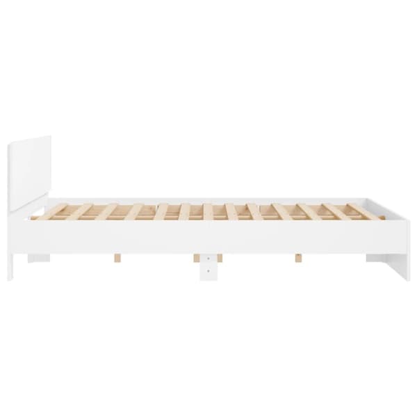 The Living Store sengeramme med sengegavl 200x200 cm hvid - Senge & sengeramme