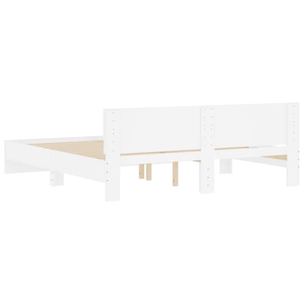 The Living Store sengeramme med sengegavl 200x200 cm hvid - Senge & sengeramme