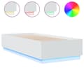 Miniatyrbillede 3 af 11: The Living Store sengeramme med LED-lys 90x200 cm konstrueret træ hvid -  Senge & sengeramme