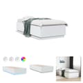 Miniatyrbillede 1 af 11: The Living Store sengeramme med LED-lys 90x200 cm konstrueret træ hvid -  Senge & sengeramme