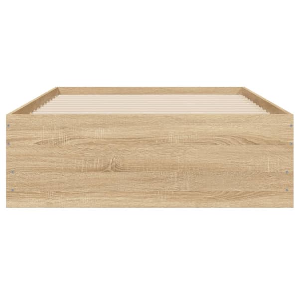 The Living Store sengeramme med skuffer 90x200 cm konstrueret træ sonoma-eg -  Senge & sengeramme
