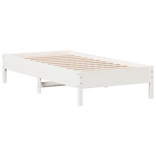 The Living Store sengestel 90x190 cm massivt fyrretræ hvid -  Senge & sengeramme