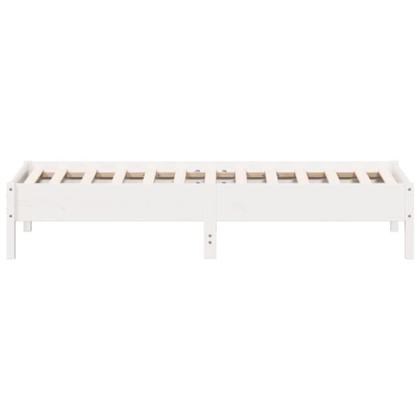 The Living Store sengestel 90x190 cm massivt fyrretræ hvid -  Senge & sengeramme