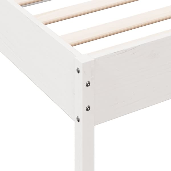 The Living Store sengestel 90x190 cm massivt fyrretræ hvid -  Senge & sengeramme