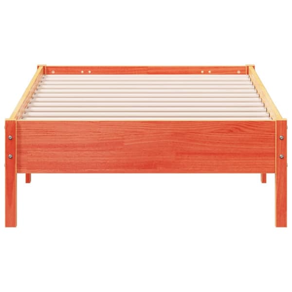 The Living Store sengeramme 75x190 cm massivt fyrretræ gyldenbrun -  Senge & sengeramme