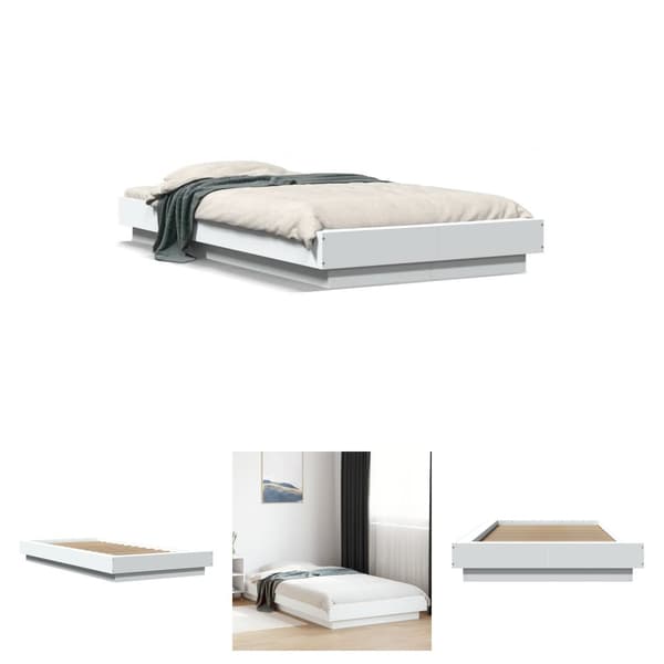 The Living Store sengeramme 90x190 cm konstrueret træ hvid - Senge & sengeramme
