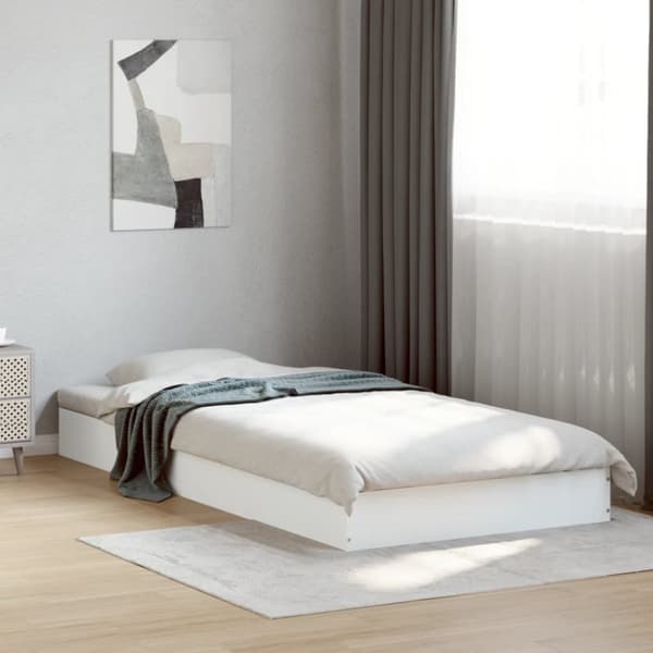 The Living Store sengeramme 75x190 cm konstrueret træ hvid - Senge & sengeramme
