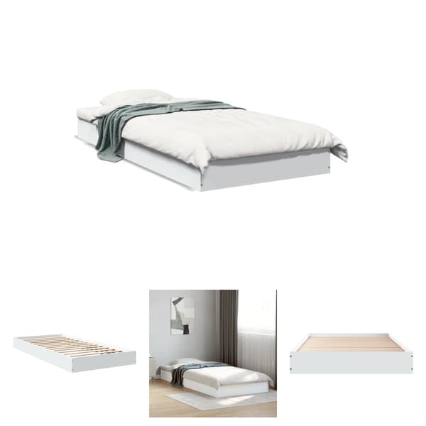 The Living Store sengeramme 75x190 cm konstrueret træ hvid - Senge & sengeramme